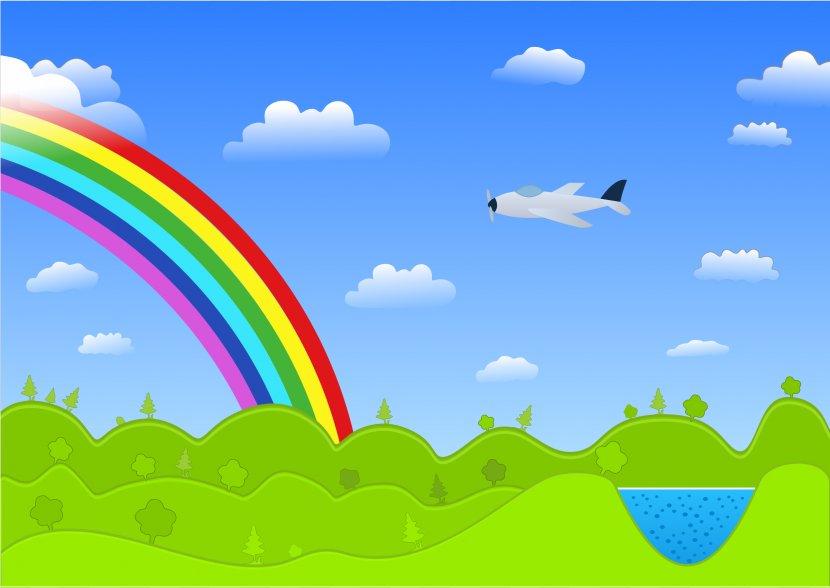 Cartoon Theatrical Scenery Drawing - Rainbow Transparent PNG