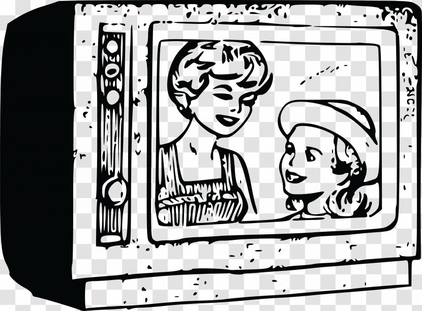 Television Black And White Clip Art - Cartoon - Retro Tv Transparent PNG