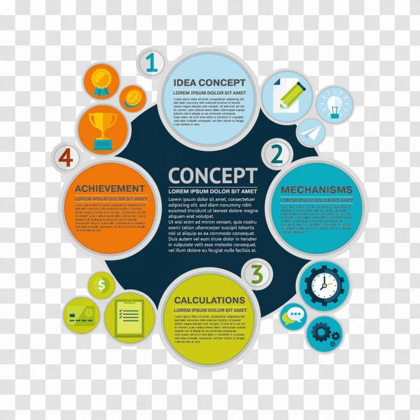 Infographic Circle - Product Design - Colored Circles Creative Ppt Transparent PNG