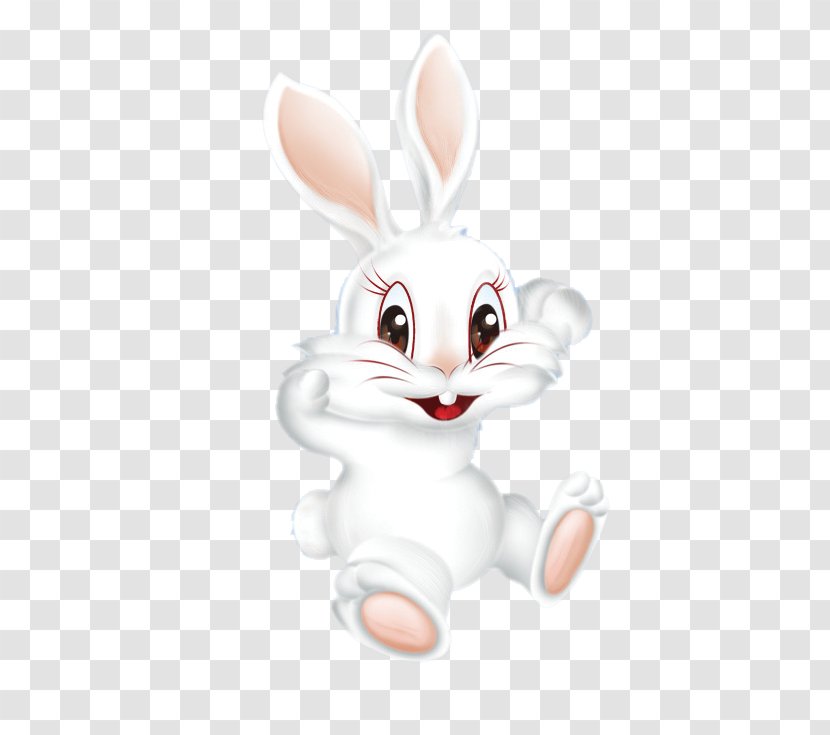 Cartoon Illustration - Whiskers - Rabbit Sitting On The Ground Transparent PNG