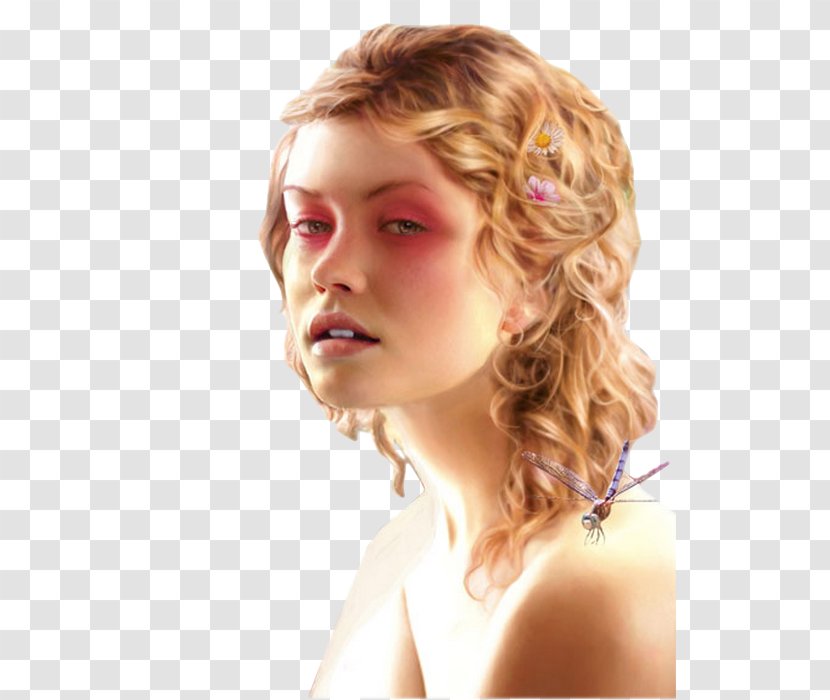Blond Female Brown Hair Painting Coloring - Human Color Transparent PNG