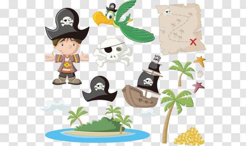 Piracy Cartoon Royalty-free Illustration - Plant - Pirate Material Transparent PNG