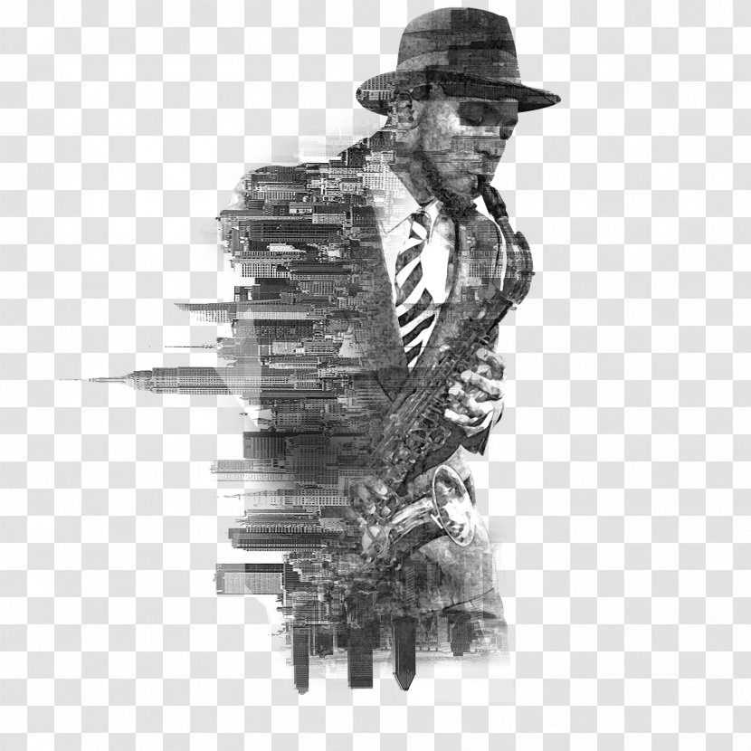 New Orleans Jazz & Heritage Festival Poster - Cartoon - Smoking Men Transparent PNG