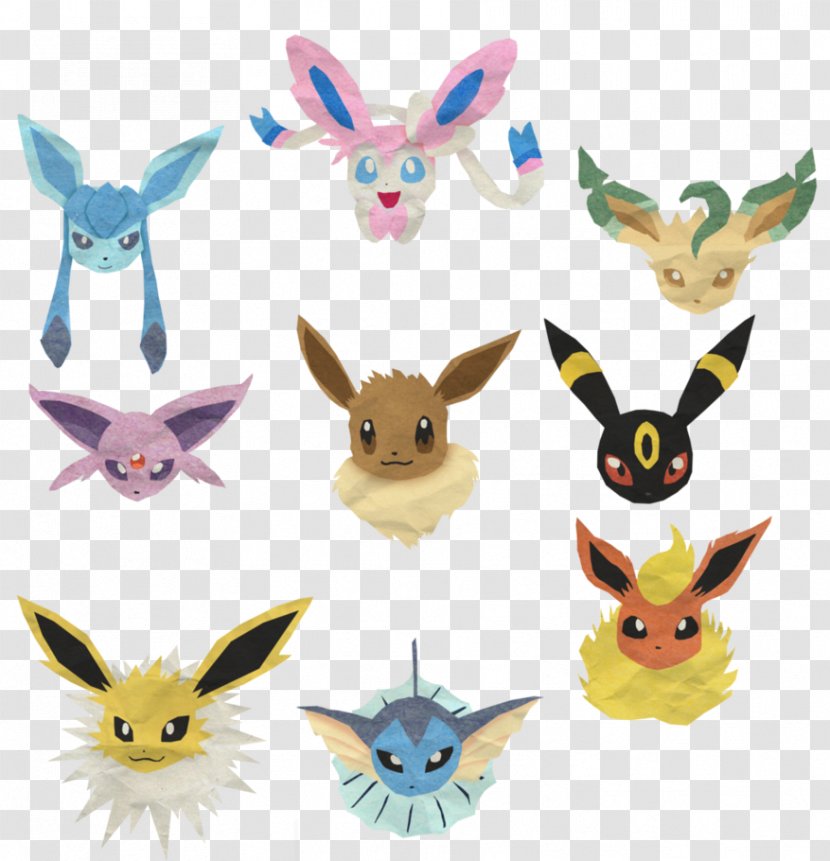 Paper Eevee Pokémon - Evolutionary Line Of - Pokemon Transparent PNG