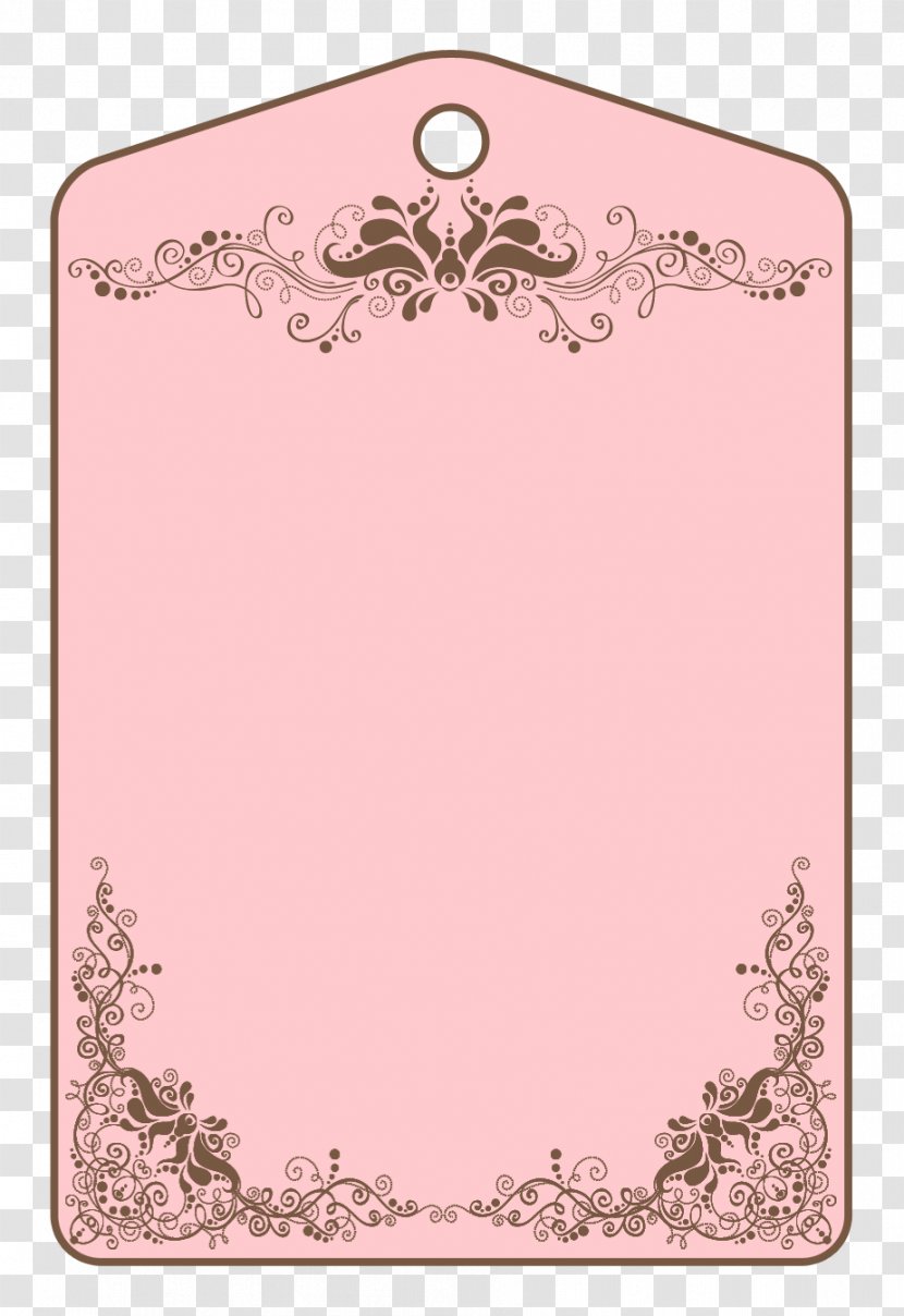 Paper Shabby Chic Vintage Clothing Pink - Text - Pattern Tag Transparent PNG