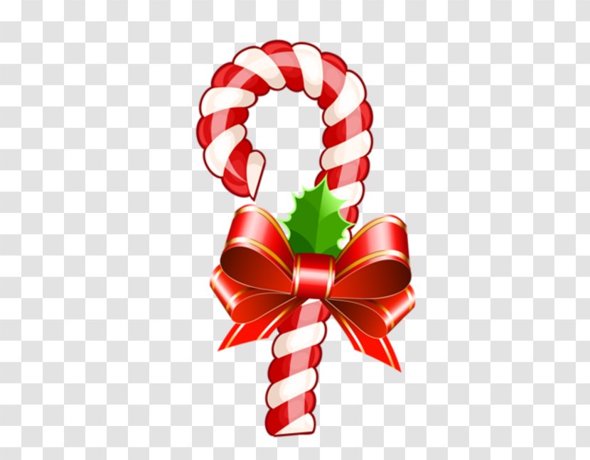 Candy Cane Polkagris Stick Ribbon Clip Art - Christmas Transparent PNG