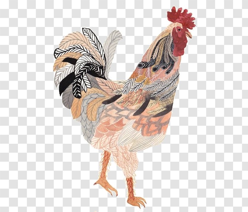 Rooster Chicken Paper Chinese New Year Lunar - Livestock - Colorful Cock Transparent PNG