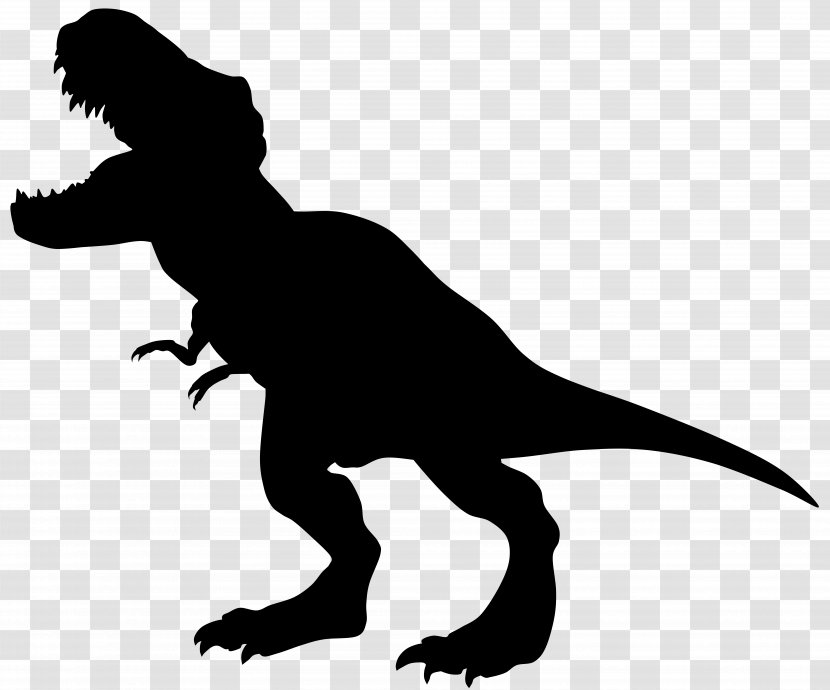 Tyrannosaurus Dinosaur Velociraptor Clip Art - Rex Silhouette Transparent Image Transparent PNG