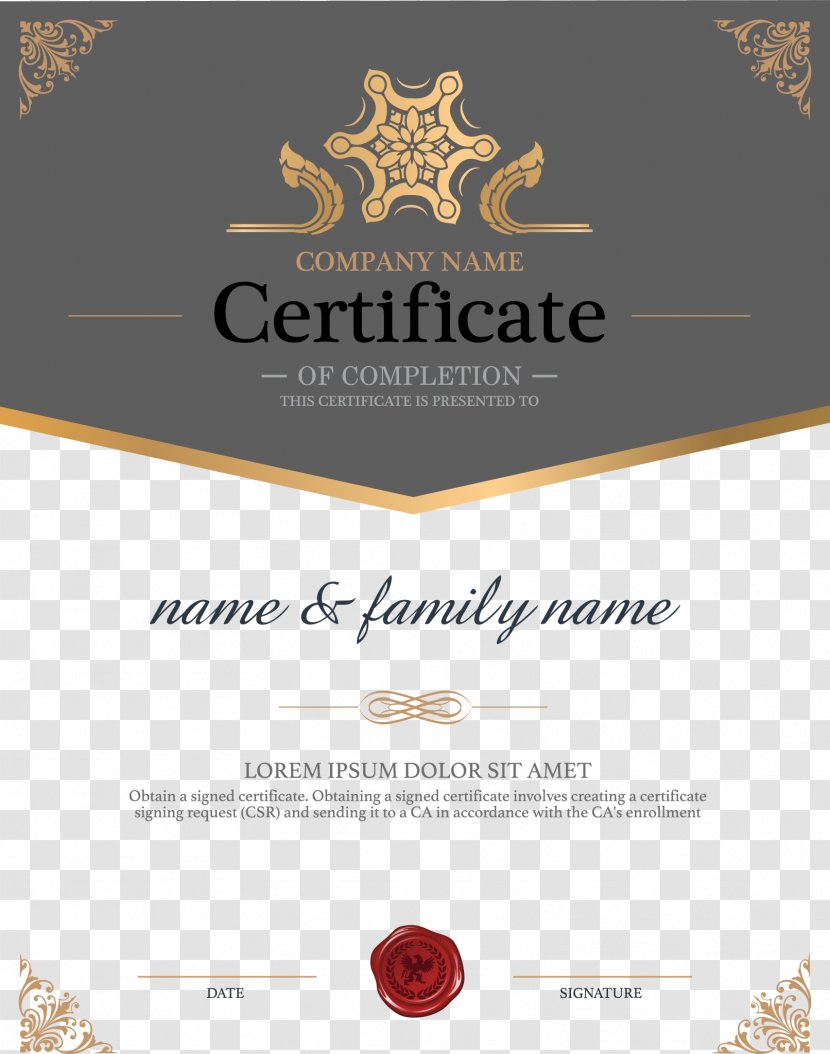Template Academic Certificate Icon - Royalty Free - European Style Frame Training Transparent PNG