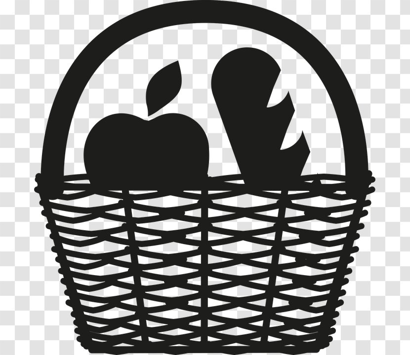 Shopping Clip Art - Storage Basket - Black Transparent PNG