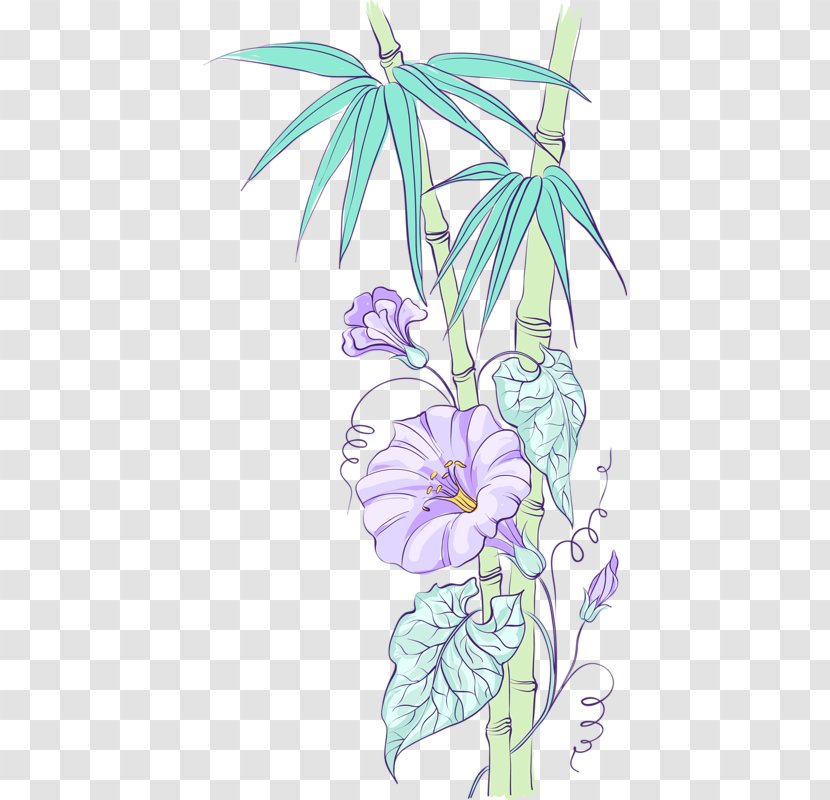 Floral Design Bamboo Clip Art - Copyright - Hand-painted Transparent PNG