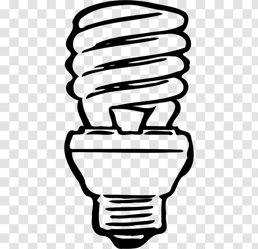 Incandescent Light Bulb Compact Fluorescent Lamp LED - Line Art - Energy Saving Bulbs Transparent PNG