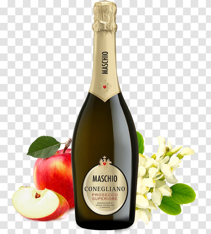 Champagne Conegliano Valdobbiadene Prosecco Wine - Cantine Maschio Transparent PNG
