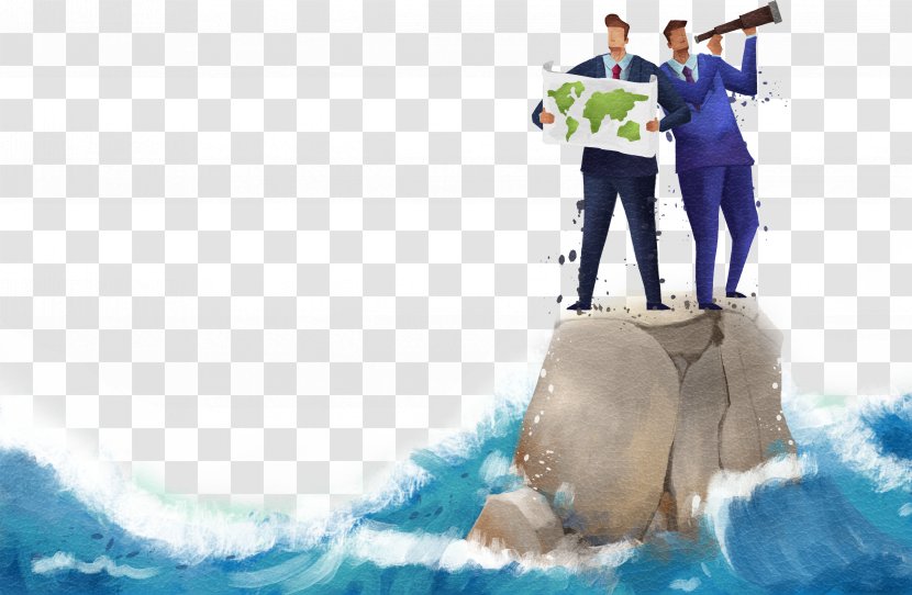 Business Poster Commerce Illustration - Switchedmode Power Supply - Man Standing On The Stone Transparent PNG