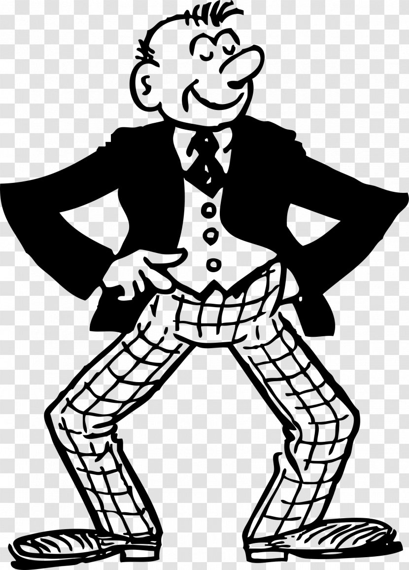 Drawing Cartoon Black And White Clip Art - Standing - Pant Transparent PNG