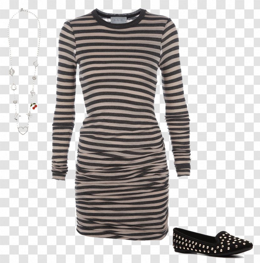Hoodie T-shirt Clothing Sweater - Striped Dress Image Transparent PNG