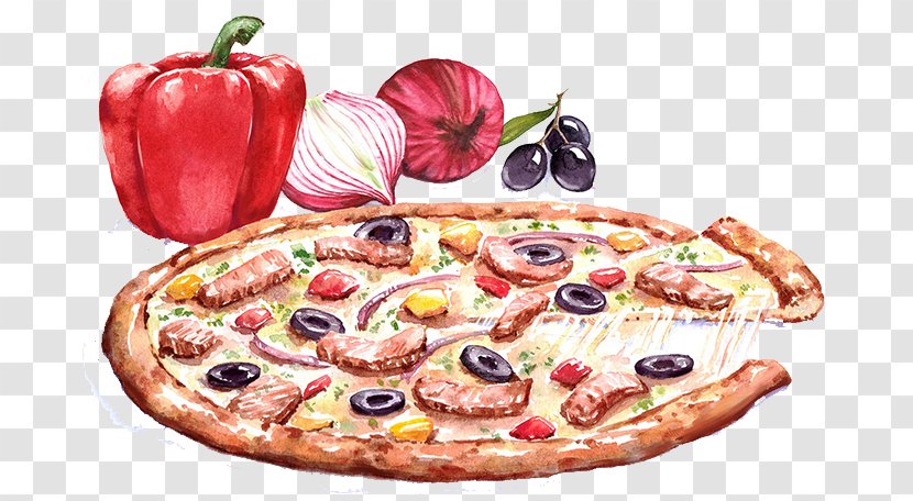 Pizza Italian Cuisine Drawing Watercolor Painting - The Did Not Taste Transparent PNG