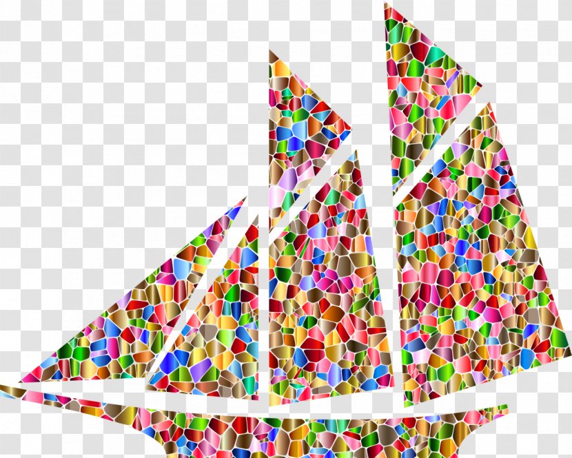 Sailboat Ship - Sail - Colorful Decoration Transparent PNG