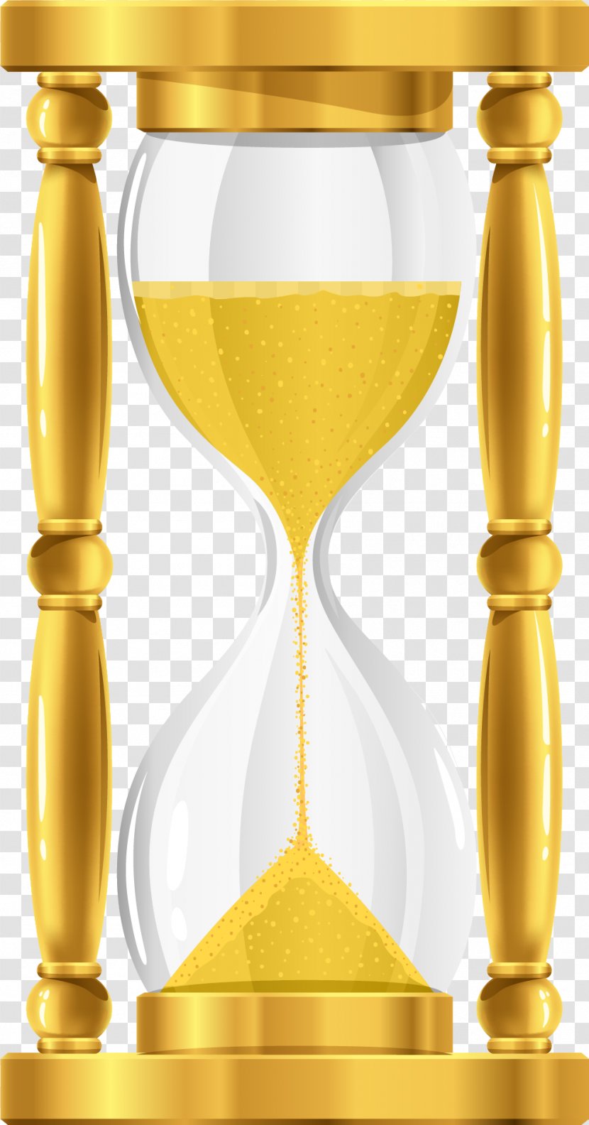 Hourglass Sand - Clock - Hand Painted Yellow Transparent PNG