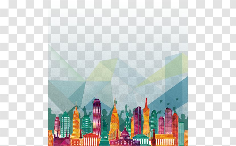 Poster Advertising Wallpaper - Skyline - Color City Transparent PNG