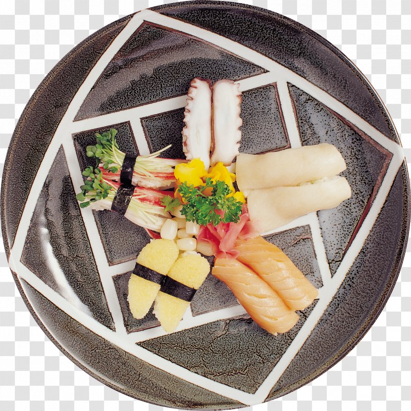 Sushi Asian Cuisine Japanese Sashimi Onigiri - Platter Transparent PNG