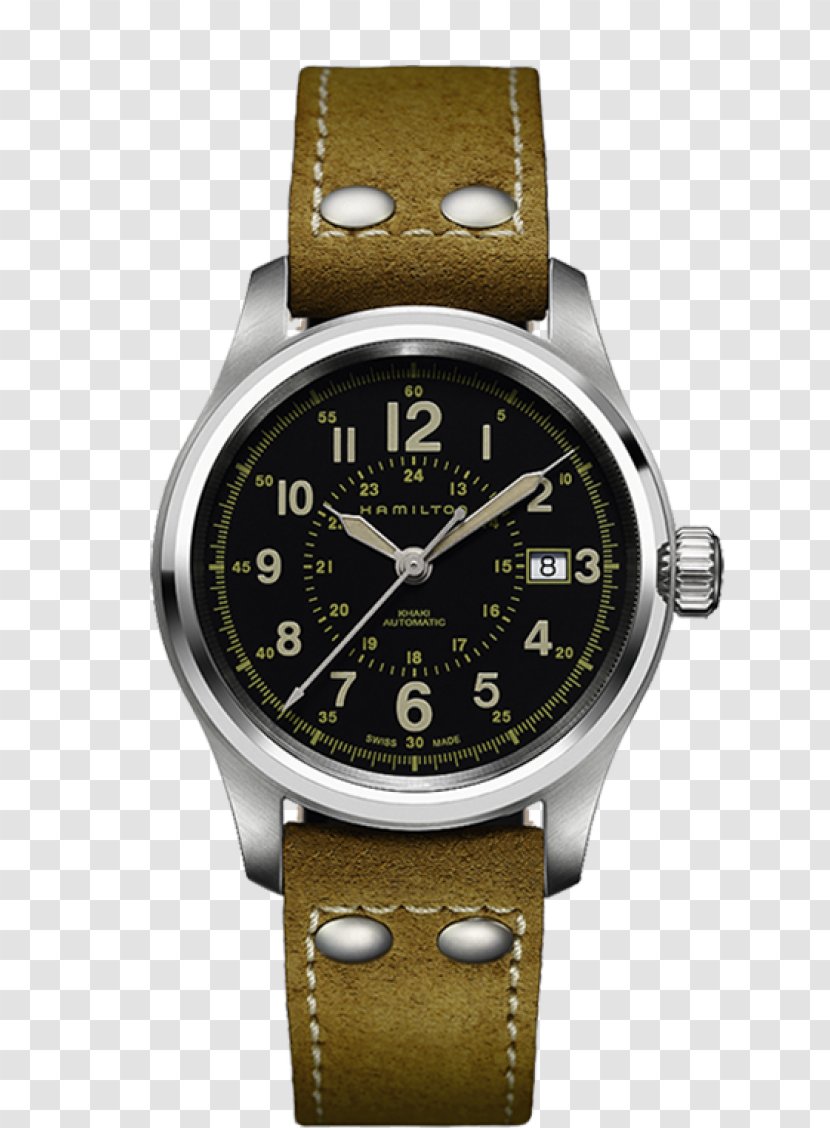 Hamilton Watch Company Khaki Aviation Pilot Auto Quartz Clock Jewellery - Brown Transparent PNG