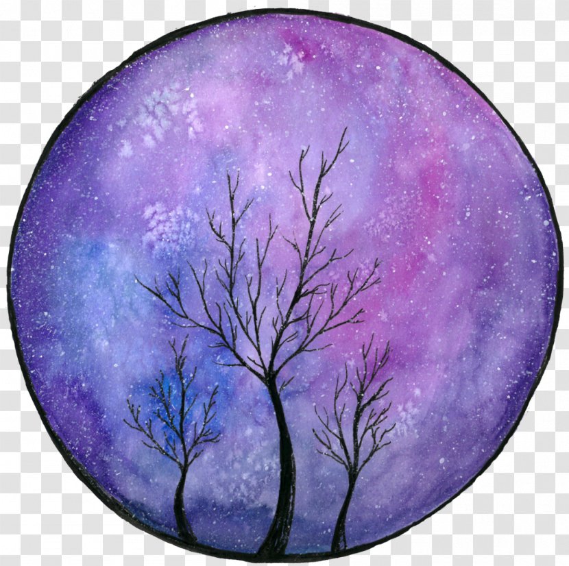 Galaxy Violet Purple Color Lilac - Green - Watercolor Transparent PNG