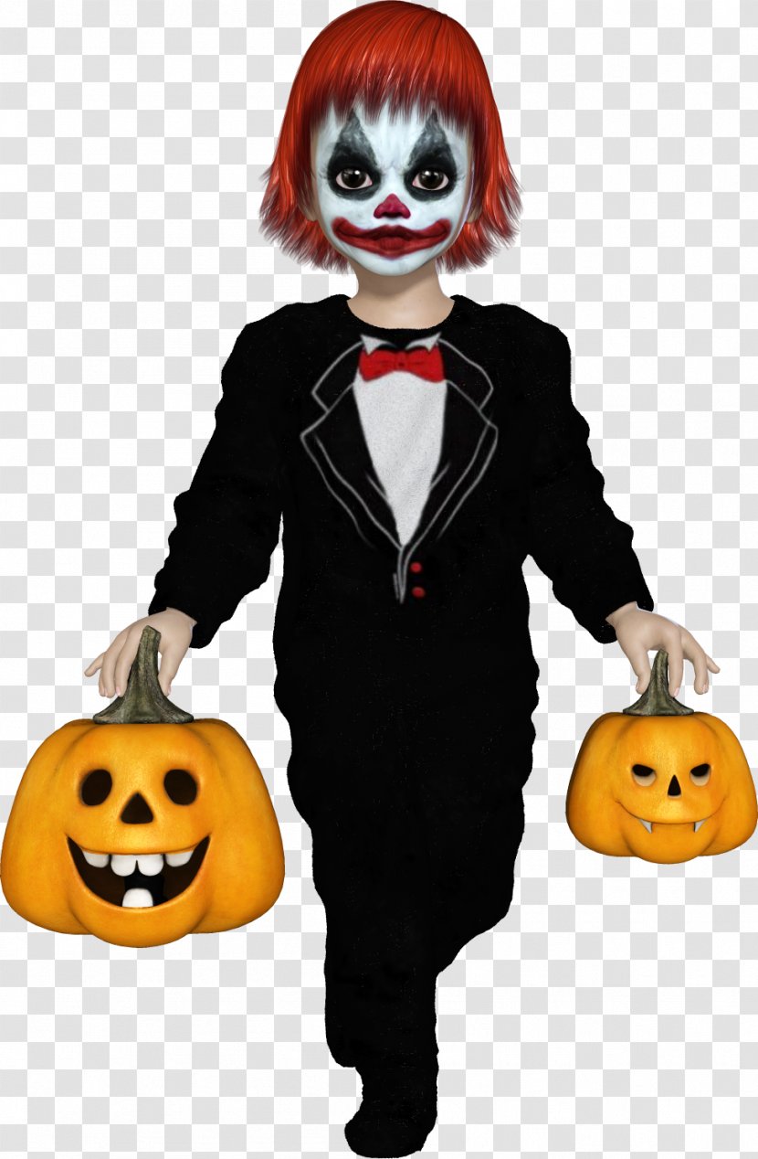 Halloween Pumpkin Costume Clown Character - Fictional Transparent PNG