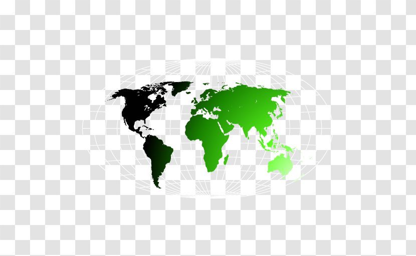 Globe World Map - Green With Grid Transparent PNG