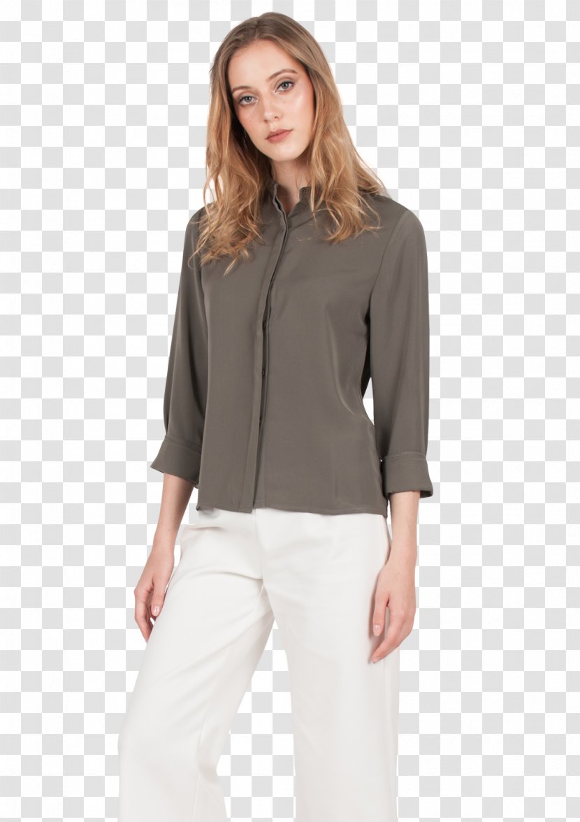Blouse Top T-shirt Clothing Neckline - Neck - Button Down Shirt Transparent PNG