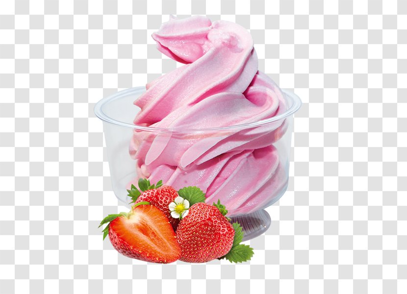 Frozen Yogurt Ice Cream Strawberry Yoghurt Soft Serve Transparent PNG