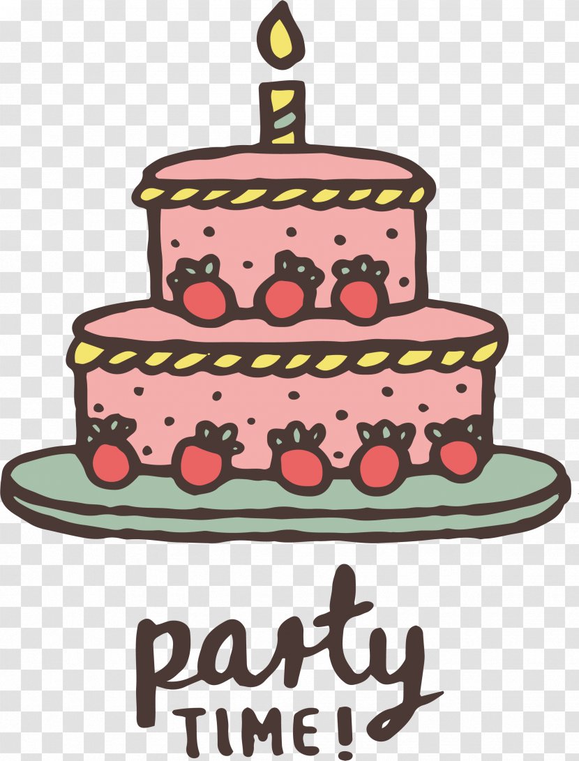 Birthday Cake Sugar Torte Icing - Buttercream - Party Time Transparent PNG