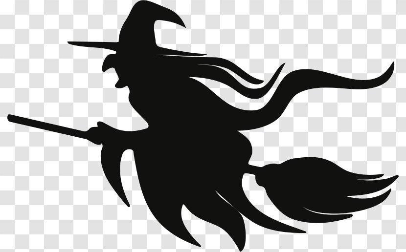 Witch's Broom Witchcraft Silhouette - Beak - Witches Transparent PNG