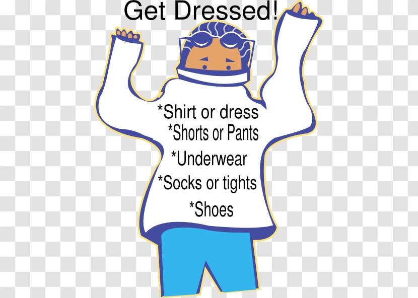 Clothing T-shirt Pajamas Clip Art - Human Behavior - Getting Dressed Transparent PNG