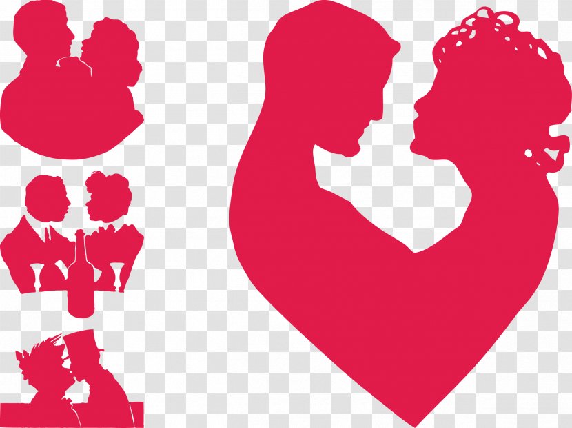 Clip Art Couples Silhouette Love - Heart - Couple Vector Visual Transparent PNG