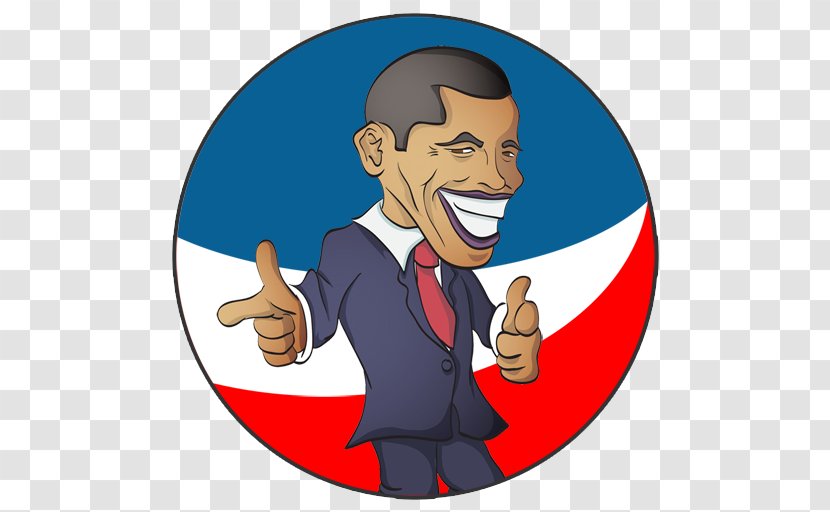 Barack Obama Cartoon - Royalty Payment - Thumbs Signal Smile Transparent PNG
