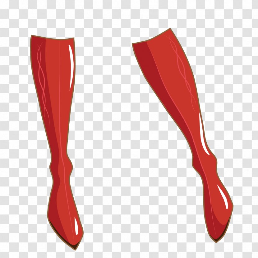 Red Shoe Boot - Human Leg - Boots Transparent PNG