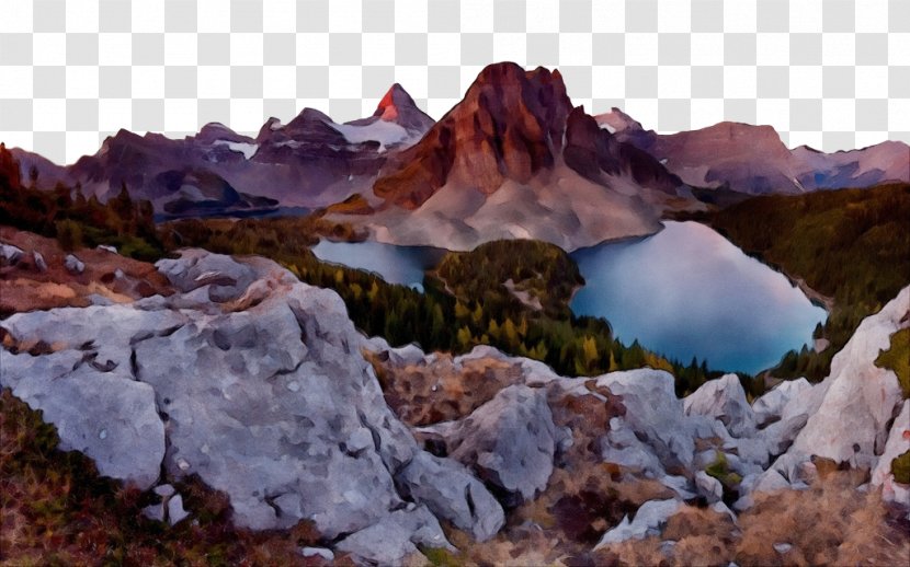 Mountainous Landforms Mountain Natural Landscape Nature Wilderness - Paint - Reserve Lake Transparent PNG