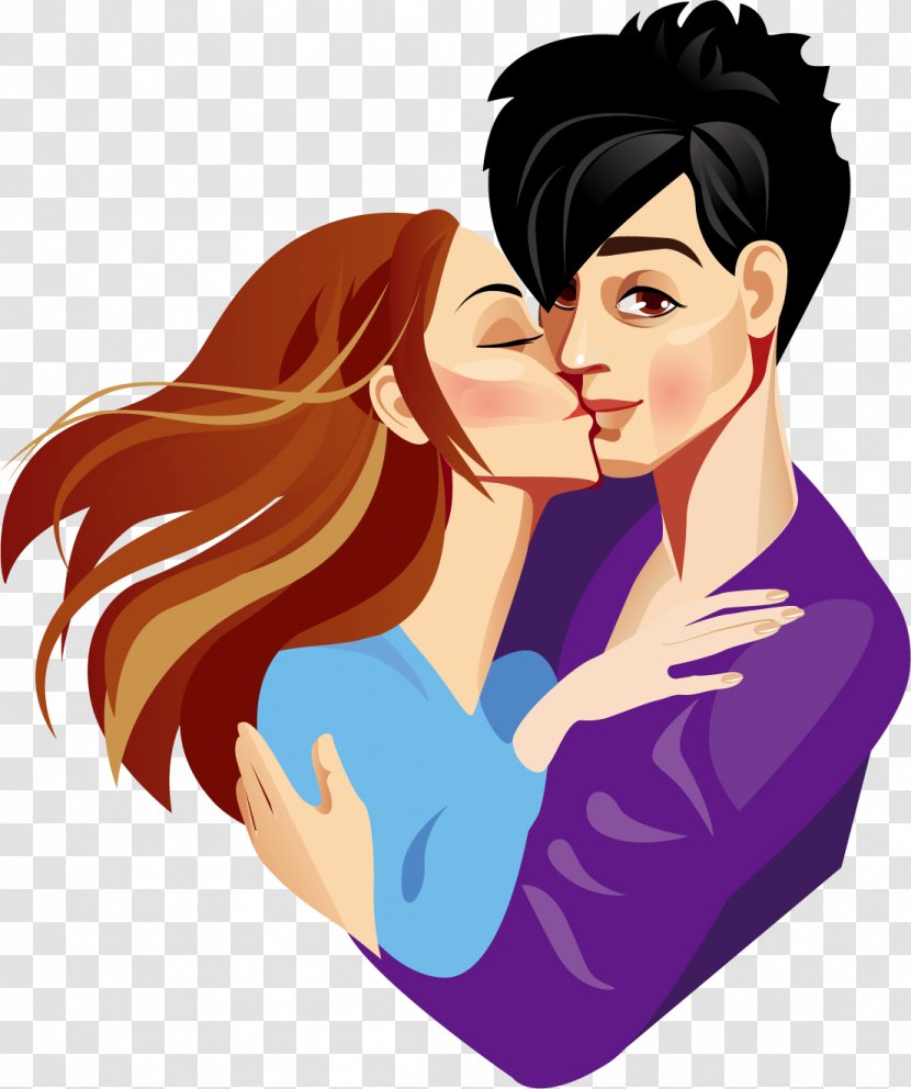 Woman Kiss Hug - Silhouette - Kissing Men And Women Transparent PNG