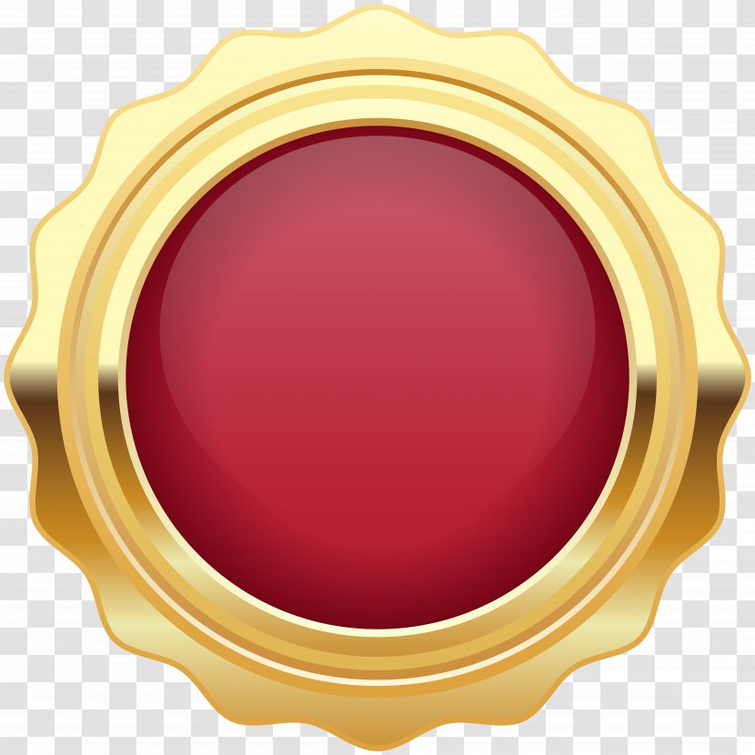 Art Clip - Monogram - Seal Badge Red Gold Image Transparent PNG