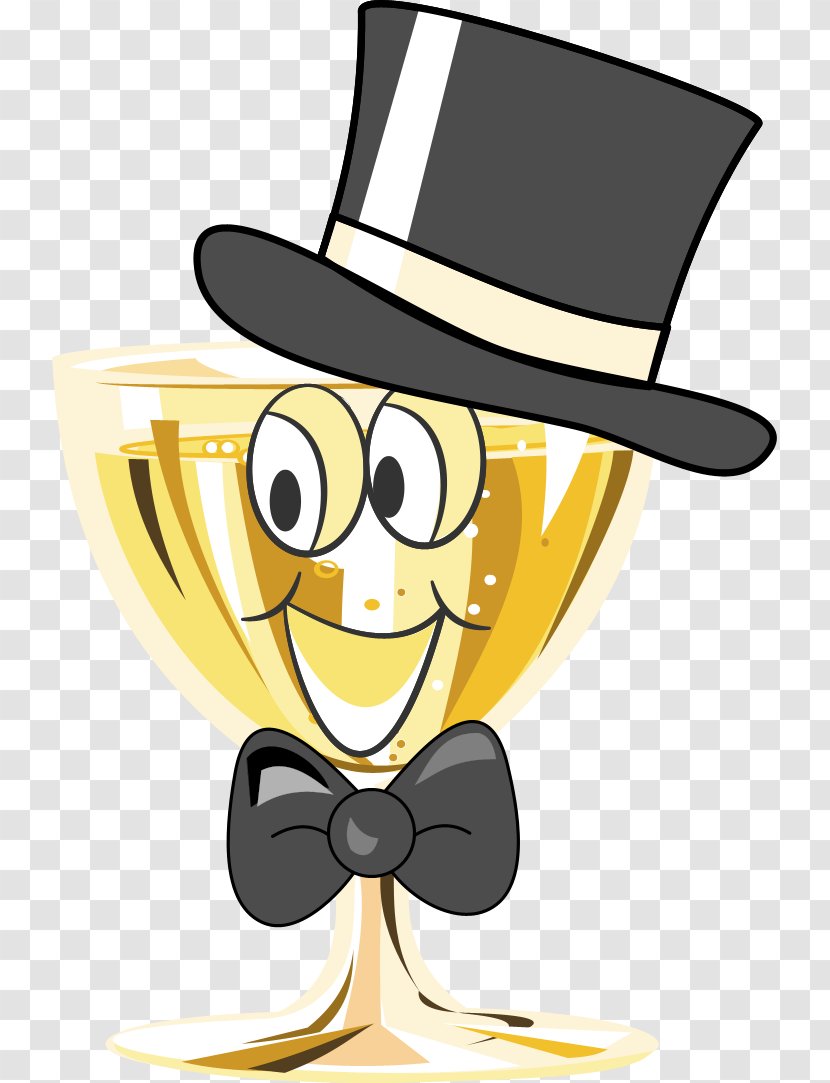 Champagne Glass Wine Cartoon Clip Art - Happiness - Glasses Clipart Transparent PNG