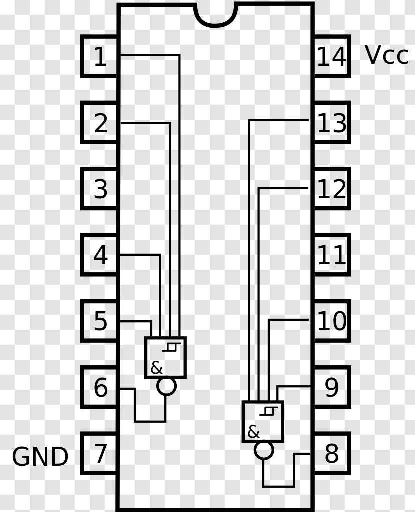 7400 Series Integrated Circuits & Chips Datasheet NAND Gate 0 - Watercolor - Silhouette Transparent PNG