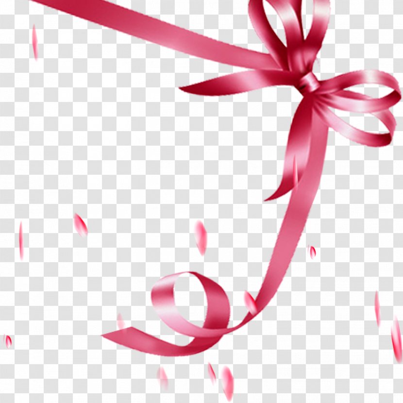 Paper Pink Ribbon Packaging And Labeling - Flower - Bow Transparent PNG