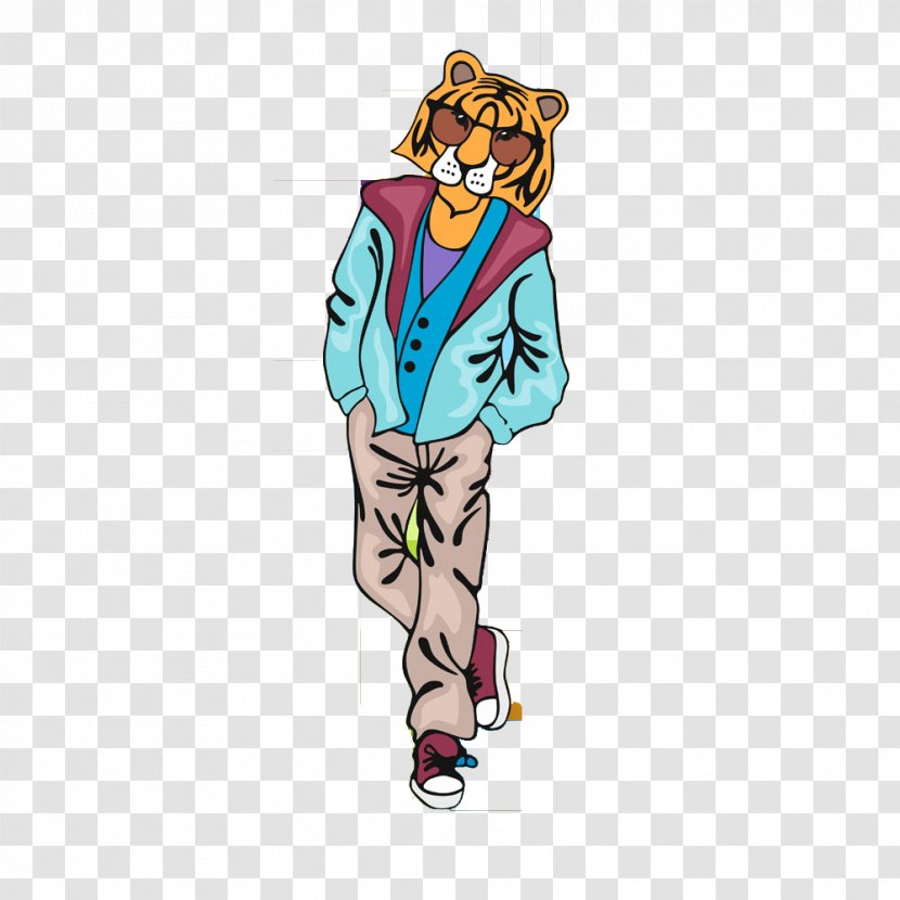 Cartoon Stock Illustration - Photography - Mr. Cool Tiger Transparent PNG