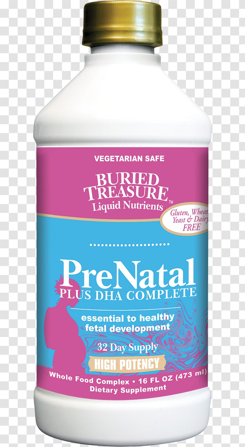 Dietary Supplement Prenatal Vitamins Buried Treasure Plus DHA Complete - 16 Fl Oz CareBuried Transparent PNG
