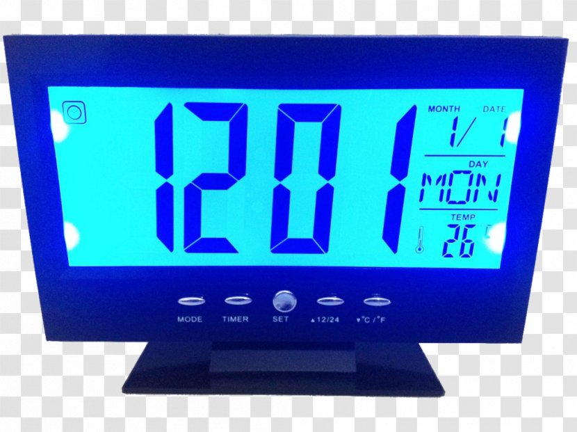 Table Light Alarm Clocks Liquid-crystal Display - Electric Blue - Backlight Transparent PNG