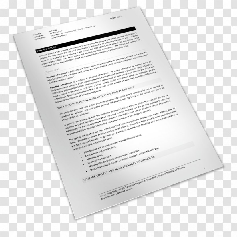 Document Brand - Environmental Policy Template Transparent PNG