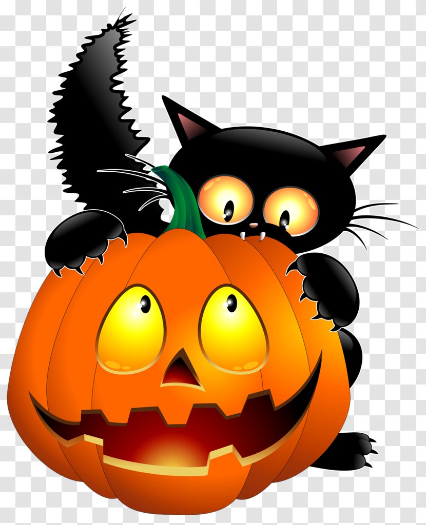 Whiskers Cat Jack-o'-lantern Halloween Clip Art - Small To Medium Sized Cats Transparent PNG
