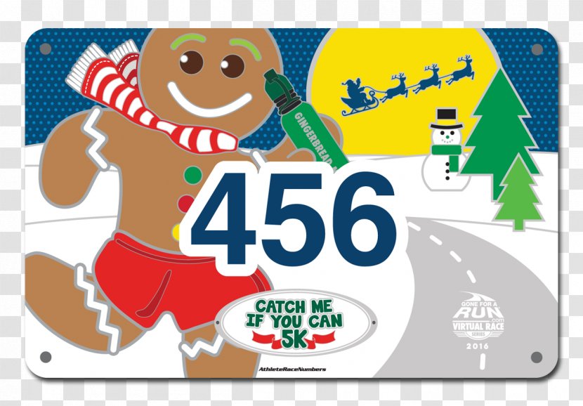 Competition Number Running Racing 5K Run Bib - Logo - Gingerbread Man Outline Transparent PNG