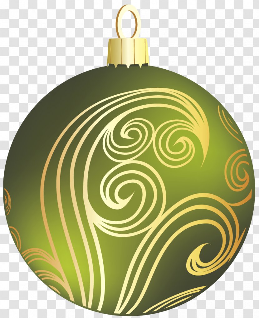 Christmas Ornament Wedding Invitation Clip Art - Spiral - Transparent Green And Gold Ball Clipart Transparent PNG